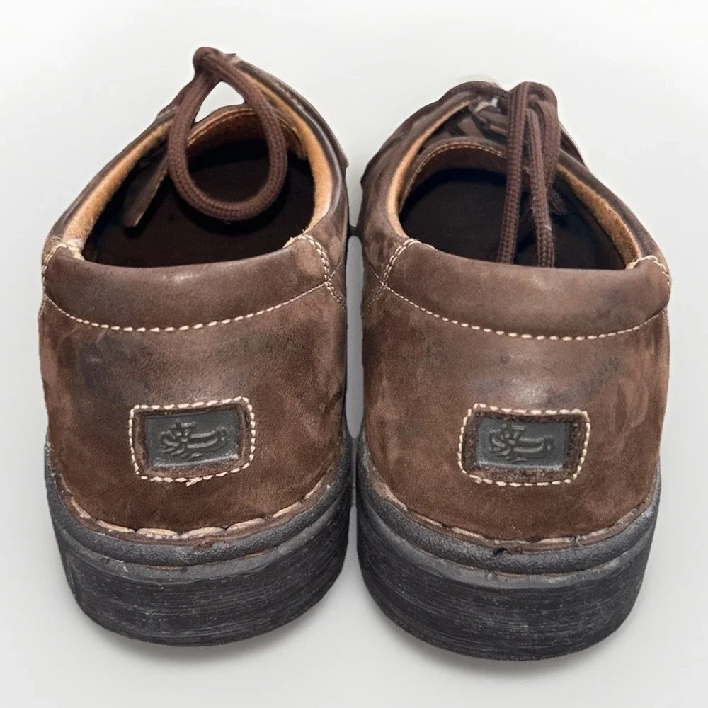 Vintage GH Bass Y2k Mens 9M Brown Nubuck Leather Moc Toe Lace Up Boots Workwear‎